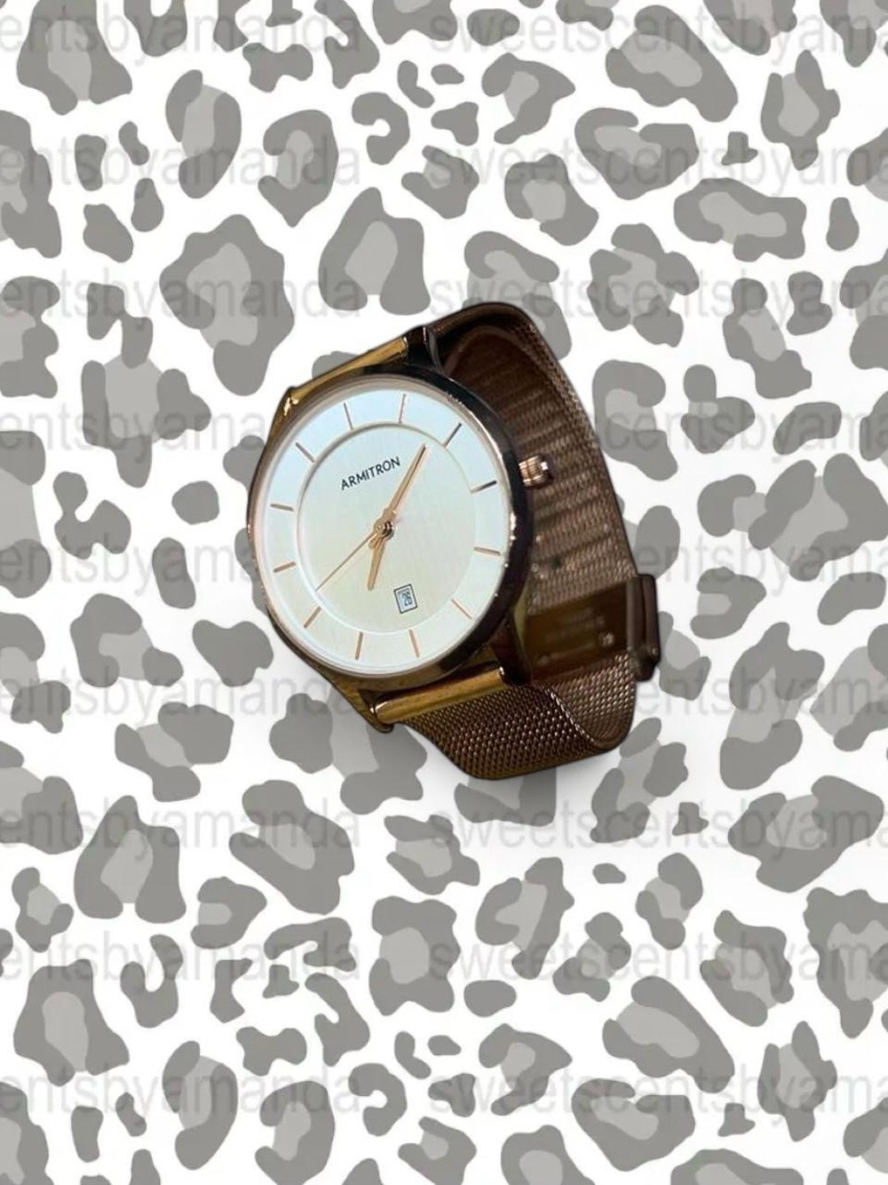 Armitron Gold Tone Mesh Bracelet Watch - White Dial